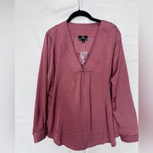 Mauve Silky feel Blouse by Perch 2X NWT